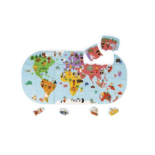 Puzzle de Banho Mapa Mundo - Janod For Cheap