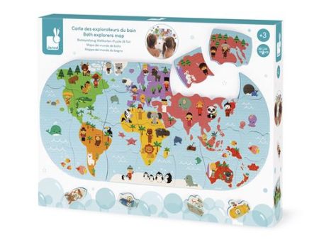 Puzzle de Banho Mapa Mundo - Janod For Cheap