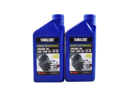 Yamalube 10W30 Outboard Mineral 4M FC-W Marine Engine Oil Quart - LUB-10W30-FC-12 - 2-Pack Hot on Sale