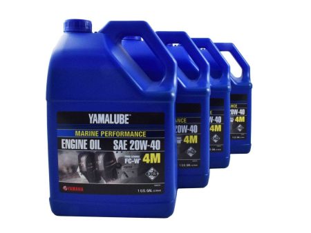 Yamalube 20W40 Outboard Mineral 4M FC-W Marine Engine Oil Gallon - LUB-20W40-FC-04 - 4-Pack Discount