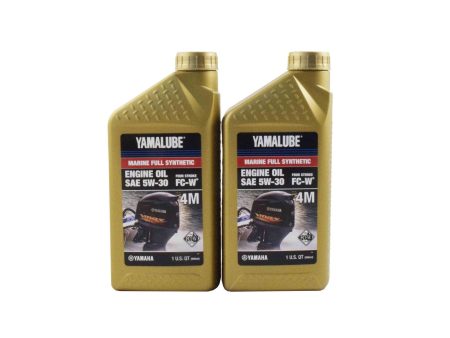 Yamalube 5W30 Full Synthetic 4M FC-W Outboard Marine Engine Oil Quart - LUB-05W30-FC-12 - 2-Pack Fashion