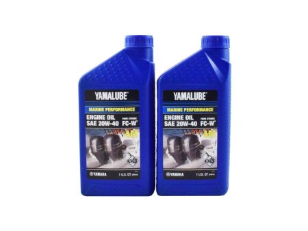 Yamalube 20W40 Outboard Mineral 4M FC-W Marine Engine Oil Quart - LUB-20W40-FC-12 - 2-Pack Online