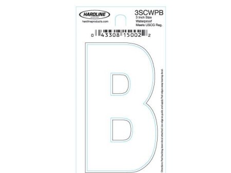 Hardline Products - 3  Single Dyer Font Letters - White -  B  - 10 Pack  - 3SCWPB Sale